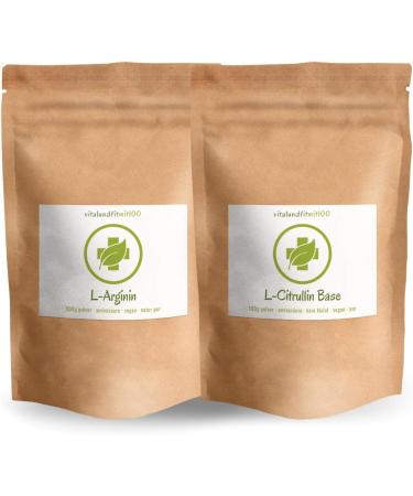 Buy L-Arginine & L-Citrulline Powder Set 500g & 100g | 100% Vegan Pure Gluten-free & Lactose-free | Tested Quality - Buy Online on GoSupps.com