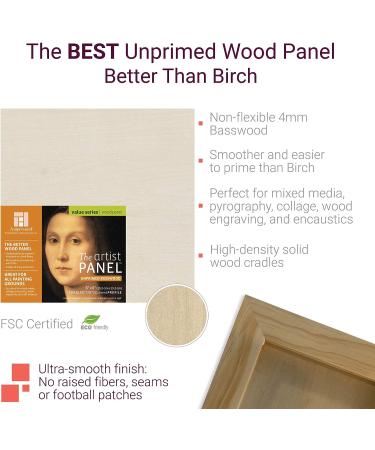 12x12 Ampersand Unprimed Basswood Artist Panel - 1-1/2 Cradled Profile - Buy Online on GoSupps.com