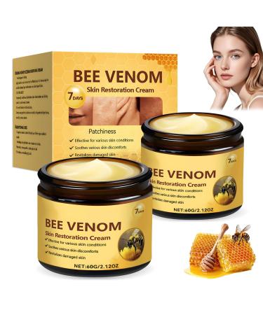 Bee Venom Skin Restoration Cream Professional Bee Venom Cream Reducing The Appearance Of Blemishes Wrinkles And Fine Lines Natural Moisturizer for All Skin Types (2Pcs)