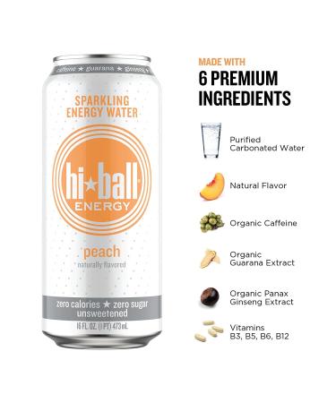 Hiball Clean Energy Seltzer Water 8-Pack - Caffeinated Sparkling Water with Vitamin B12 & B6 - Sugar-Free Variety Pack - 16 Fl Oz x 8 - Buy Online on GoSupps.com