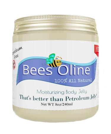 BeesOline Original All Natural Moisturizer -100% PETROLEUM FREE Alternative, NON-GMO Sunflower Oil | ORGANIC Castor Oil | JOJOBA Butter | Medical Grade Beeswax,1-8oz jar, Soothing Moisture (Packaging may Vary)