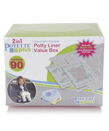 Kalencom Potette Plus Potty Seat Liners Value Box - 90 Liners | Disappearing Ink | Convenient Pack - Buy Online on GoSupps.com