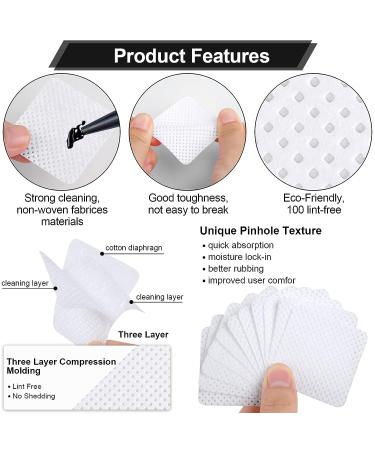 400 Nail Cotton Pads with Pump Dispenser Bottle - Super Absorbent Soft Non-Woven Wipes for Eyelash Extension & Nail Polish - Pink/White - Buy Online on GoSupps.com