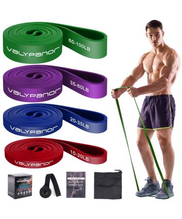 Valypanor Resistance tapes 4 different levels fitness straps pull -up for men women gymnastics bands for strength training yoga pilates crossfit workout ligaments including door anchor storage bags