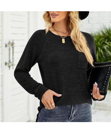 HAIBING Women Top Women Shirt Pullover Long Sleeve Raglan Sleeve for Daily Wear (S) Black CH Black - Buy Online on GoSupps.com