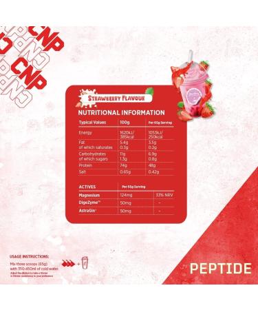 CNP Professional Peptide High Protein 48g Premium Timed Release Protein Blend Micellar Casein Digestive Enzymes 2.2Kg 6 Flavours Available (Strawberry) New Strawberry - Buy Online on GoSupps.com
