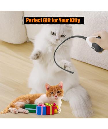 Cat Wand Toy: 2-in-1 Automatic Silicone Tail Teaser for Indoor Cats - Rechargeable & Interactive Electronic Exercise Toy (Black) - Buy Online on GoSupps.com