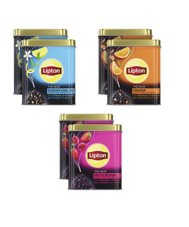 Lipton Black Tea Bulk (6 boxes): Russian Earl Grey X2, Orange X2 and Red Fruits X2