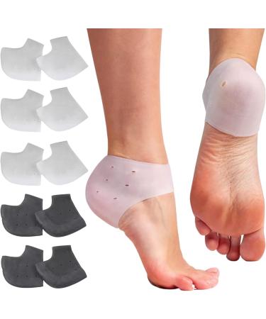KANGBELLY Heel Protectors - 5 Pairs Gel Cups for Heel Pain Relief, Plantar Fasciitis, Cracked Heel Repair - Silicone Pads for Blister Prevention, Spur Cushion Inserts - Women and Men (White) - Buy Online on GoSupps.com