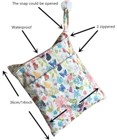 MUMBABY Wet Dry Bag for Baby Cloth Diaper Nappy - Reusable with Two Zippered Pockets | Spring Flower Design - Buy Online on GoSupps.com