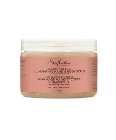 Shea Moisture Illuminating Hand & Body Scrub for dull skin Coconut & Hibiscus gluten free 340 g