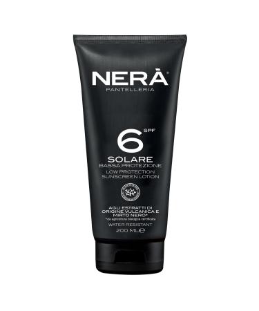 NERA Pantelleria SPF 6 Water Resistant Sunscreen Lotion: Low Protection 200ML Lotion with UVA & UVB Filters for Dehydration and Aging Prevention Men and Women