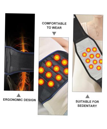 1pc Waist Support Heating Pad - Lumbar Massager Back Brace with Magnetic Bracket | Elastic Silk Screen Strap | Pain Relief & Comfort - Buy Online on GoSupps.com