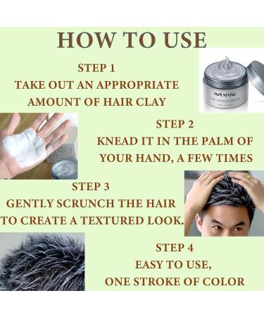 Silver Gray Hair Wax Pomade - Long Lasting Washable Temporary Color for Party Cosplay & Date | Non-Greasy Matte Styling Wax - Buy Online on GoSupps.com
