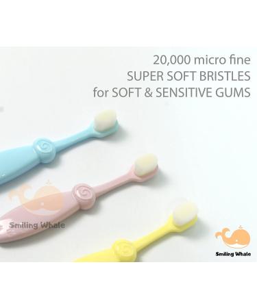 Smiling Whale Nano Toothbrush for Toddlers and Kids - Extra Soft Bristles for Sensitive Gums - Duo Function Tongue Cleaner - Pink - Buy Online on GoSupps.com