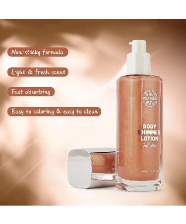 VIOLA HOUSE Body Shimmer Luminizer - Waterproof Glow Liquid Highlighter for Face & Body, Radiance Makeup Shimmer Body Lotion, Bronze - 100ML - Buy Online on GoSupps.com