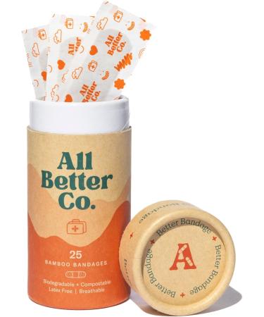 Better Bandage - Organic Bamboo Hypoallergenic & Eco-Friendly Adhesive Bandages - 25 Pack for Sensitive Skin - Buy Online on GoSupps.com