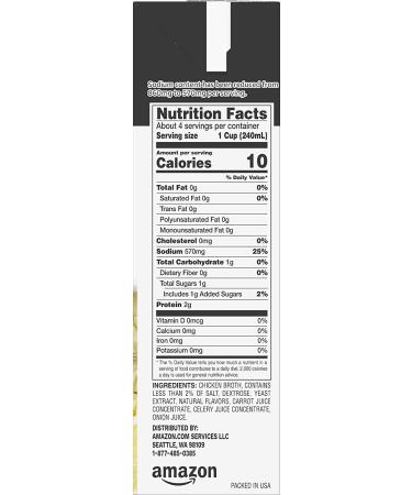 Amazon brand - Happy Belly Reduced Sodium Chicken Broth  32 Ounce - Buy Online on GoSupps.com