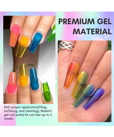 Makartt Jelly Gel Polish Set Pink Crystal Sweet Pastel Blue 2022 Nail Design Colours 10ML 6 Bottles Soak Off Nail Gel Polish with Gift Box Jelly Gel-bright 10 ml (Pack of 6) - Buy Online on GoSupps.com