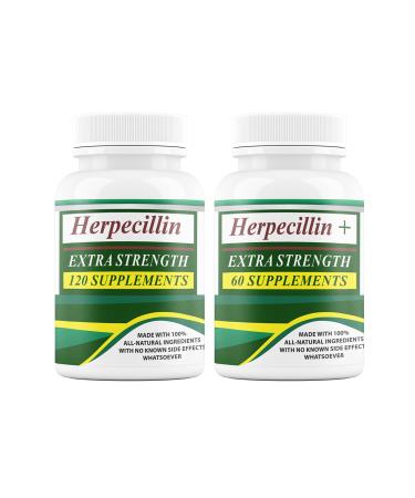 Herpecillin & Herpecillin Plus Cold Sore Genital & Shingles Outbreak Symptom Immune Support Product for Men & Women Designed to Be Taken Before Your Next Outbreak Occurs. 180 Supplements