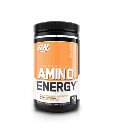 Optimum Nutrition Amino Energy - Pre Workout with Green Tea, BCAA, Amino Acids, Keto Friendly, Green Coffee Extract, Energy Powder - Peach Lemonade, 30 Servings Peach 30 Servings (Pack of 1)