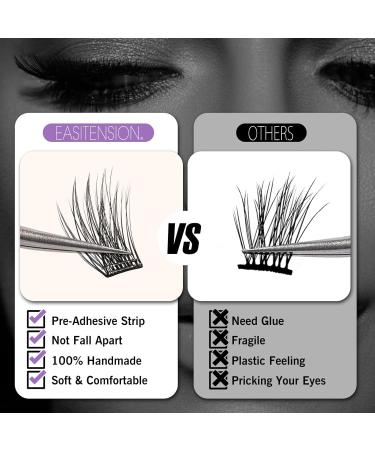 Self Adhesive Eyelashes Kit - 156 PCS EASITENSION DIY Reusable Lash Clusters | No Glue No Remover Residue-Free - Buy Online on GoSupps.com