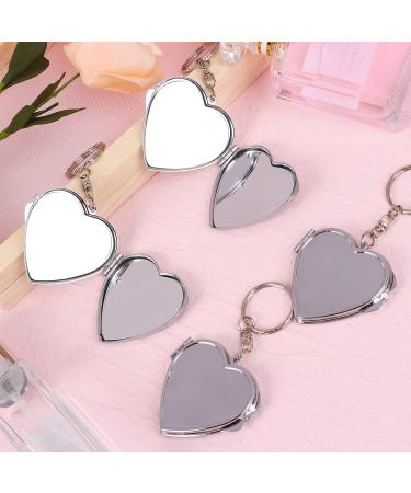 LotCow Portable Heart Shape Folding Mirror - 4Pack Compact Cosmetic Mirror with Keychain - Buy Online on GoSupps.com