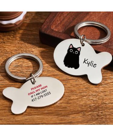 Personalized Engraved Stainless Steel Cat Collars - Custom Name & Phone Number | Call My Mom If I'm Lost - 10 Designs Available - Buy Online on GoSupps.com