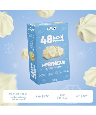 LOCCO Low Calorie Meringues | CA. 1 5 kcal Per Meringue | Low Calorie High Protein Snack | No Added Sugar | No Palm Oil & Fat Free | Natural Flavour - Buy Online on GoSupps.com