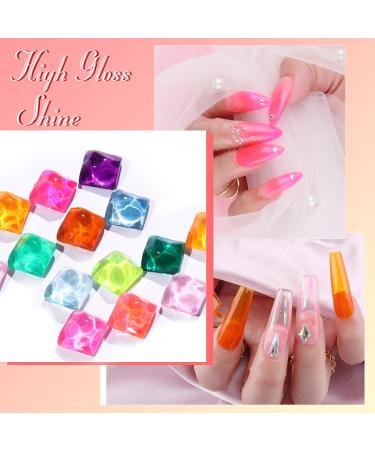 Noirwhite Jelly Gel Nail Polish 12 Pcs Glossy Trendy Colors Transparent Nail Polish Set Including Nude Pink Purple Green Blue Yellow Colors Jelly Nail Polish Kit UV LED Soak Off Gel Polish Home DIY Nail Art Salon Manicure Multifunctional Gel Polish Best G - Buy Online on GoSupps.com