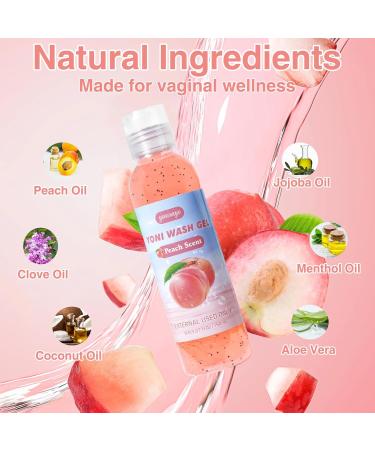 3 PCS Feminine Wash Set - Yoni Oil & Yoni Bar Soap | Natural pH Balance Intimate Deodorant | Moisturizing Body Wash Peach Scent - Buy Online on GoSupps.com