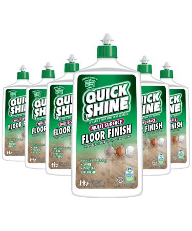 Quick Shine Multi Surface Floor Finish 27oz, 6Pk | Cleaner & Polish to use on Hardwood, Laminate, Luxury Vinyl Plank LVT, Tile & Stone | Safer Choice w/Clean Shine Technology | Shine-Protect-Refresh 27 oz. 6 Bottles