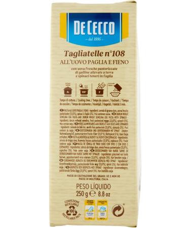  De Cecco De Cecco Pasta with Eggs and Spinach Tagliatelle Paglia e Fieno Matassine 250g - Buy Online on GoSupps.com