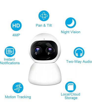 Mengshen Pet Camera - 4MP WiFi Dog Cat Cam with App 2-Way Audio Night Vision Human/Noise Movement Detection Cloud/SD Memory - Buy Online on GoSupps.com