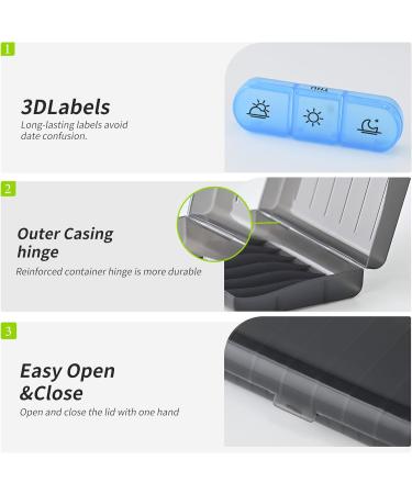 Weekly Pill Organizer 3 Times a Day - Moisture-Proof 7 Day AM PM Pill Boxes | Ideal Medicine & Vitamin Storage - Buy Online on GoSupps.com