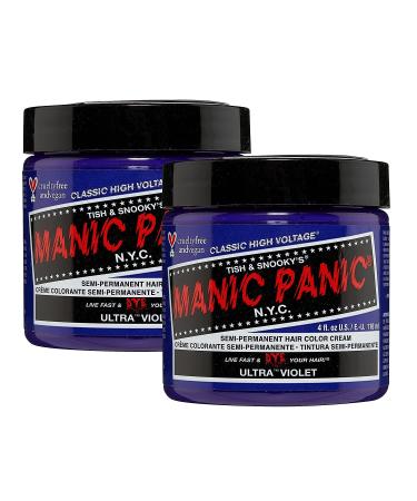 Manic Panic Ultra Violet Classic Creme Vegan Cruelty Free Purple Semi Permanent Hair Dye 2 x 118ml Ultra Violet 118 ml (pack of 2)
