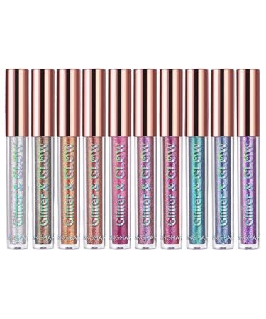 Eye Gloss Eyeshadow Gel Eyeshadow Set - Liquid High Pigments Gloss Sparkling Shimmer Glow Eye Shadow Shiny Makeup Kit Hondony