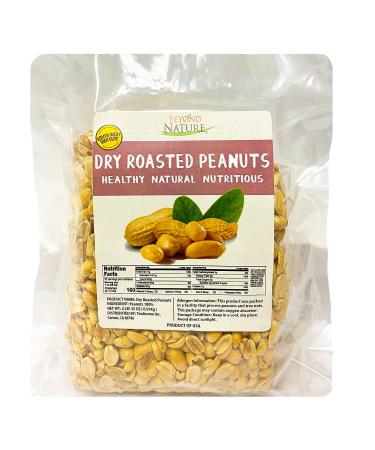 Beyond Nature Dry Roasted Peanuts, Vacuum Sealed, Non GMO, No Oil & No Salt, Low Carb, Gluten Free, Keto Friendly & Vegan Snack, 2 LB (32 oz)