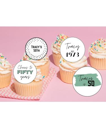 20 x EDIBLE PERSONALISED BIRTHDAY cupcake toppers ANY AGE wafer/icing uncut (wafer card Blue) Blue wafer card - Buy Online on GoSupps.com