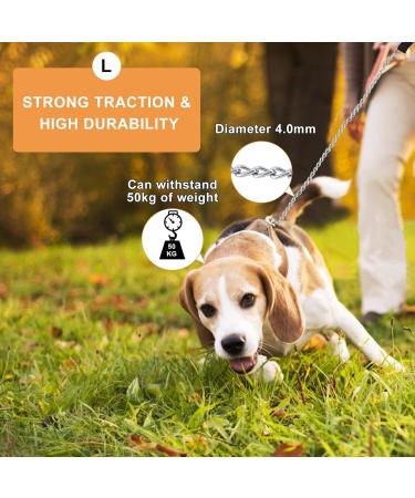 PETTOM Dog Leash Chain - Bite-Resistant Training Leash for Large & Small Dogs (Under 50kg) - Durable Black Quality - Buy Online on GoSupps.com
