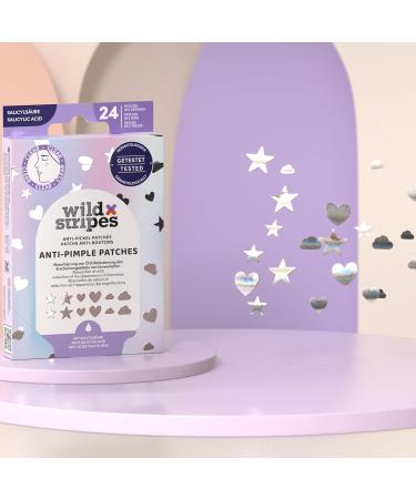 Wild Stripes - Anti-Pimple Patches Holo Clear - Patchs avec acide salicylique pour soin cibl jour et nuit - Rapide et efficace - Anti boutons et points noirs - Peau impure - 24 pcs Acide salicylique 24 unit (Lot de 1) - Buy Online on GoSupps.com