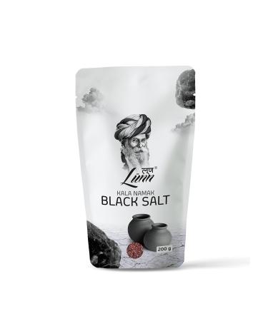 LUNN Natural Fine Grain Black Salt (Kala Namak) | 7.05 Oz (200 Gm) | Rich in Minerals, Pure Unrefined Salt | NON-GMO | Gluten Free, Vegan Black Salt 7.05 Ounce (Pack of 1)