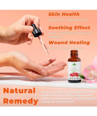 Organic Manuka Oil - 1 fl. oz. Therapeutic Grade Essential Oil for Skin | Medical Grade Manuka Honey Oil - Buy Online on GoSupps.com