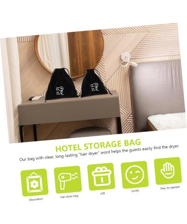 PLAFOPE 8 Pcs Storage Bag Blowdryers for Hair Bathroom Hairdryer Pouch Gym Bag Black Flocking Cloth - Buy Online on GoSupps.com