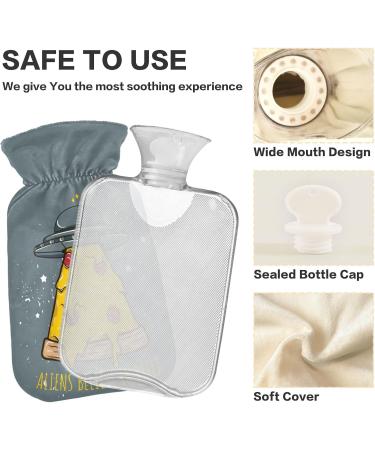 Buy Naanle Pizza Aliens Hot Water Bottle - 1L Transparent Heating Pad for Bed Hand & Feet Warmer | Pain Relief & Cold Therapy | International Shipping - Buy Online on GoSupps.com