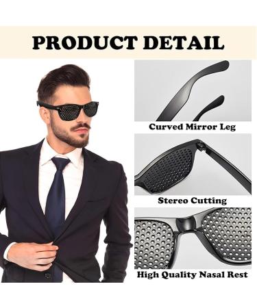 3 Pieces Eye Trainers: Perforated Glasses for Vision Improvement & Relaxation | Foldable & Comfortable Black Raster Glasses - Buy Online on GoSupps.com