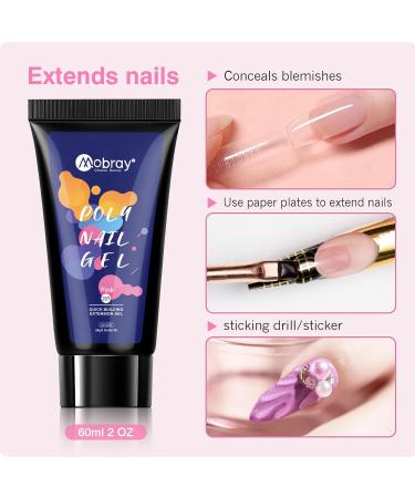 Mobray Poly Nail Gel Pink 60 ML - Nail Extension Gel for Builder Manicure - DIY Gifts for Women - Buy Online on GoSupps.com