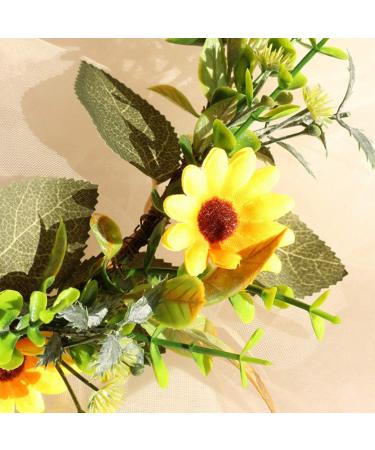 Minkissy Sunflower Headband Floral Hair Garland Sunflower Crown Fairy Flower Headband Wedding Hair Accessories for Girls Brides Ladies - Buy Online on GoSupps.com