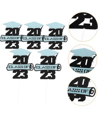 OFFSCH 5pcs 2023 Graduation Visa Insertion Graduation Gold Edible Money Graduation Party Graduation Picks Graduation Cap College Graduation Decorations Graduation Sticks Props Cake Paper Blue 13x11.5cm - Buy Online on GoSupps.com