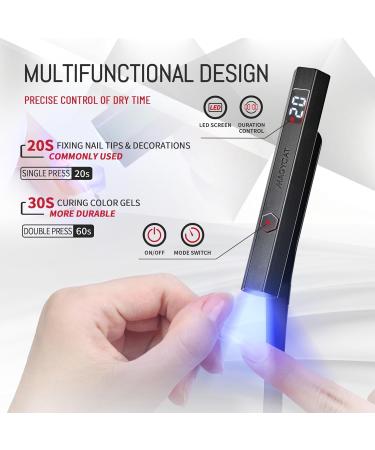 Portable Metal Mini UV Nail Lamp - Fast Curing LED Dryer for Gel Nails - USB Nail Light for DIY Home Manicure (Black - Buy Online on GoSupps.com